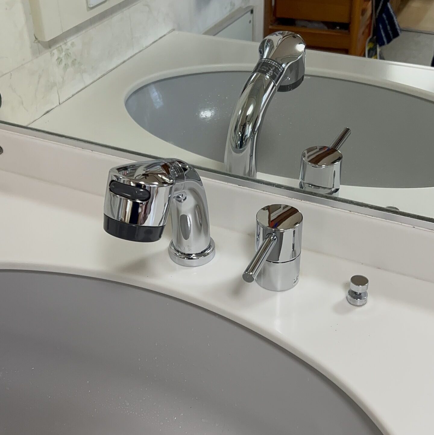 洗面台水栓交換後